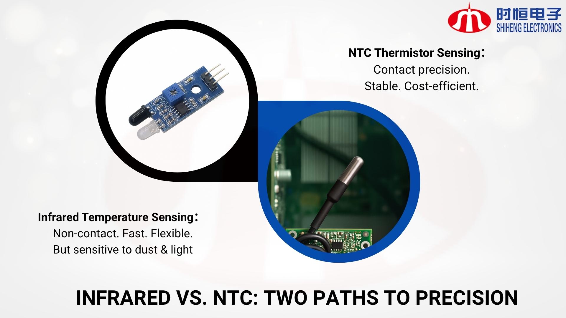 difference between NTC and infrared temperature sensors